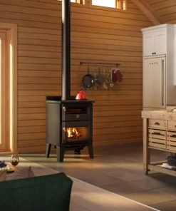 Drolet Deco Nano Wood Burning Stove with sleek modern design